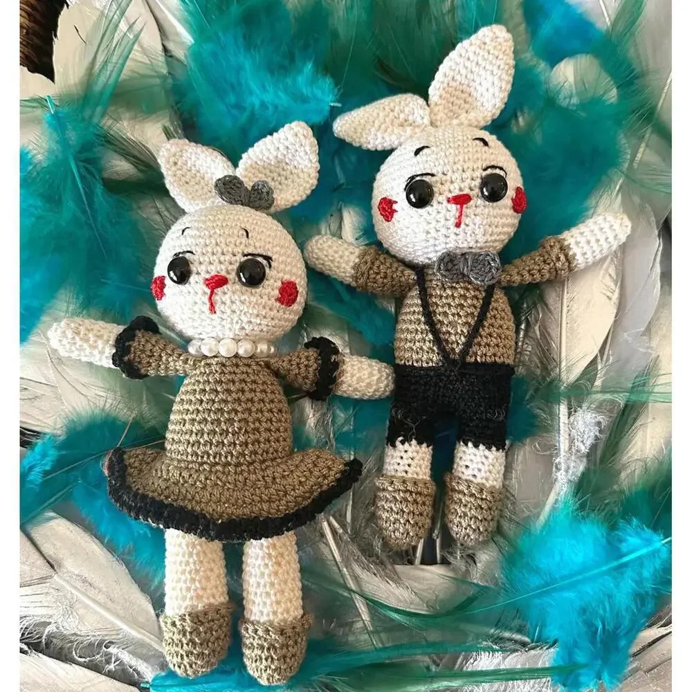 Charming Handmade Bunny Dolls - Adorable Crochet Couple
